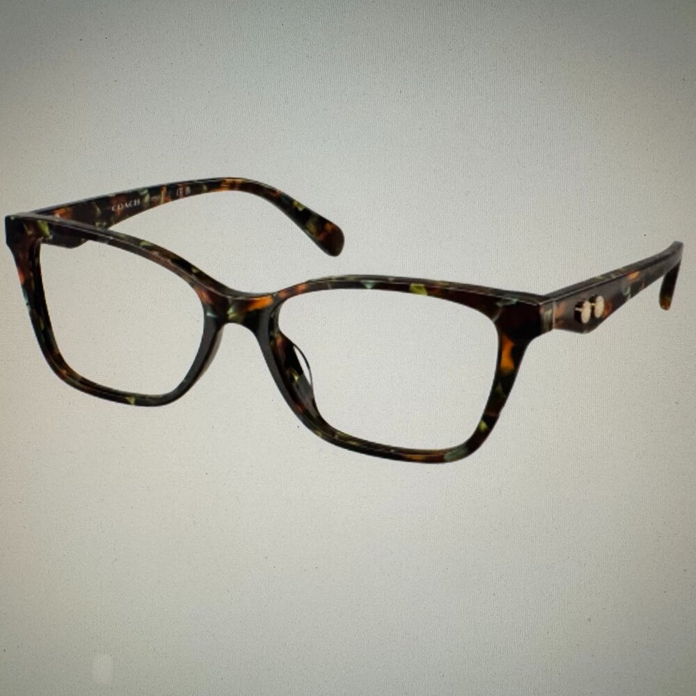 Coach HC6248U Jade Pearl Tortoise Eyeglass Frames 54-16-140 Demo Lenses And Case